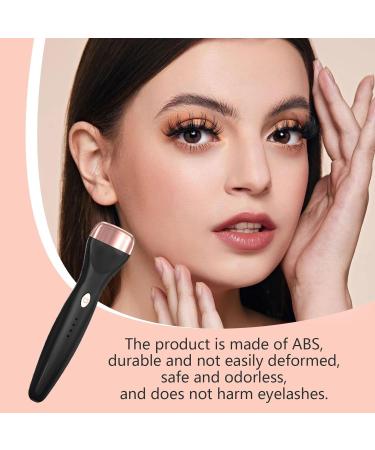 Heated Eyelash Curler USB Rechargeable Safe Eyelash Curler Long Lasting Electric Heated Lash Curler Soft Silicone Pad Heated Eyelash Curler for Quick Natural Curling Black - Buy Online on GoSupps.com