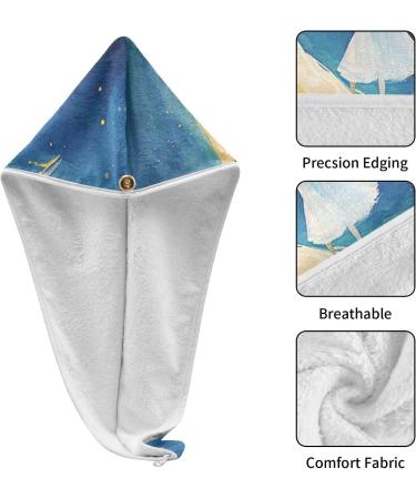 Girls on The Moon Hair Towel 2 Pack | Super Absorbent Quick Dry Hair Turbans for Women & Girls - Buy Online on GoSupps.com