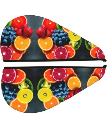 Fruit Rainbow Coral Velvet Dry Hair Cap Ideal for Travel Pool Parties and Home Use - Buy Online on GoSupps.com