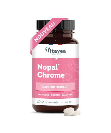 Vitavea Bien- tre - Nopal Chrome Compl ment alimentaire minceur perte de poids Capteur graisses sucres & calories 60 comprim s - 12 jours de cures - Frabriqu en France Nouveau - Nopal Chrome