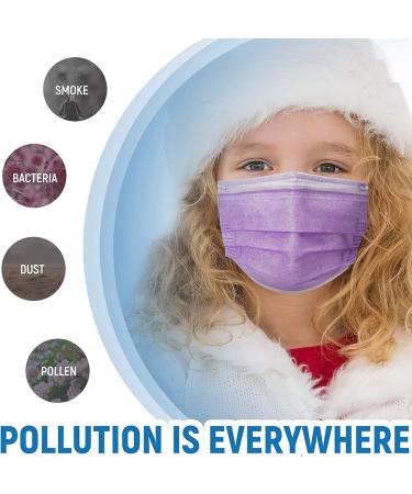 100 PCS Kids Disposable Face Masks for Children - 3 Ply Adjustable & Breathable Dust Masks for Boys and Girls (100 Pack, Multicolored) - Buy Online on GoSupps.com