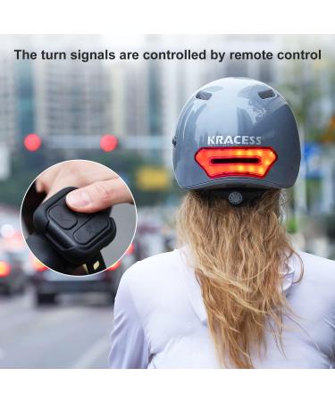KRACESS KRS-S1 Smart Bike Helmet for Men & Women | 1080P Sports Camera, Bluetooth, Dual Antenna | Grey, Size L (22-24.4) - Buy Online on GoSupps.com