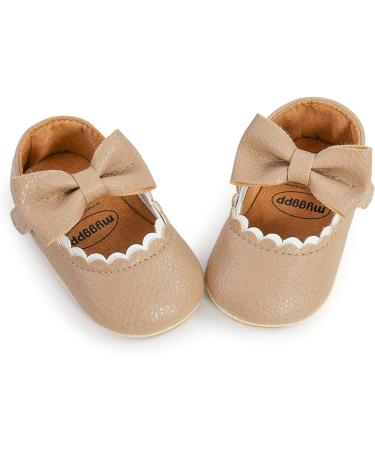 RVROVIC Baby Girl Moccasins | Princess Mary Jane Flat Shoes 12-18 Months | Beige Toddler Shoes - Buy Online on GoSupps.com