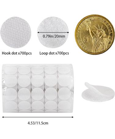 WXBOOM Self Adhesive Dots 1400pcs (700 Pairs) 0.79 Diameter White Hook & Loop Dots Sticky Back Coins 20mm for School Classroom Office Home 1.0.79-1400 - Buy Online on GoSupps.com