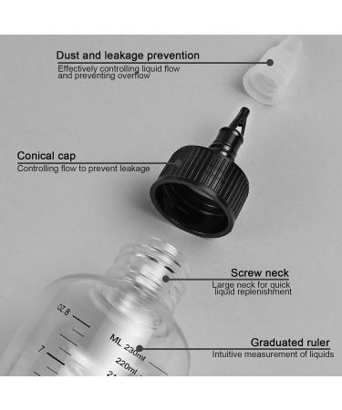 8.5oz Hair Oil Applicator Bottle - Plastic Squeeze Bottle for Hair Dye with Twist-On Tip & Clear Graduated Scale - Buy Online on GoSupps.com