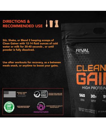 Rival Nutrition Clean Gainer - Chocolate Fudge 10 lbs | Best International Shipping - Buy Online on GoSupps.com