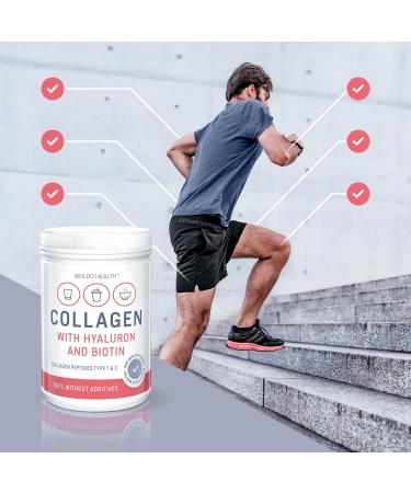 Premium Collagen Powder with Hyaluronic Acid & Biotin 500g - Pasture-Fed Peptides Type 1 & 3 for Radiant Skin & Healthy Hair - Buy Online on GoSupps.com