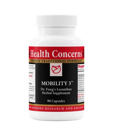 Health Concerns Mobility 3 Joint & Muscle Support Herbal Stiffness Supplement for Men & Women Dong Quai Ginseng Fo-Ti Loranthus & Ginger Formula Chinese Support 90 Capsules 90 Count (Pack of 1)