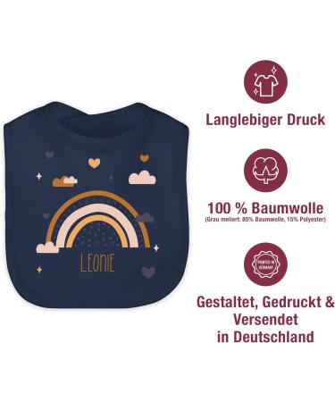 Personalized Baby Bib with Name - Boho Rainbow 1 Navy Blue | Shirtracer Gifts - Buy Online on GoSupps.com