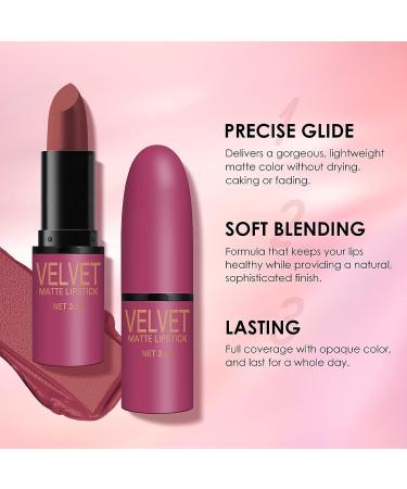 Dulele 6 Colors Velvet Matte Lipstick Set - Long Lasting, Waterproof & Non-Stick Cup for Girls and Women - Buy Online on GoSupps.com