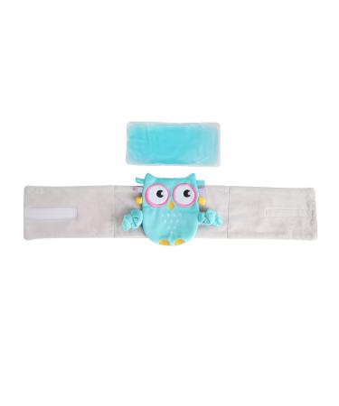 Solany Baby Colic Relief Belt| Reusable Baby Tummy Heated Wrap|Adjustable Belly Band for Gas Relief| Heating Pad for Natural Relief for Upset Stomach in Babies and Toddlers (Blue Owl)
