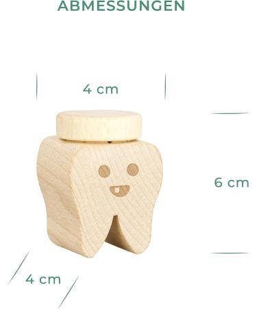 LAUBLUST Wooden Milk Tooth Box with Lid | Engraved Tooth Design & Smiley | Perfect Childhood Keepsake & Gift for Kids - Buy Online on GoSupps.com