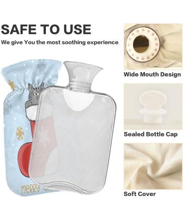 Hot Water Bottle with Soft Fleece Cover - 2 Litre Hot Water Bag for Warmth & Cold Therapy - International Shipping Available - Buy Online on GoSupps.com