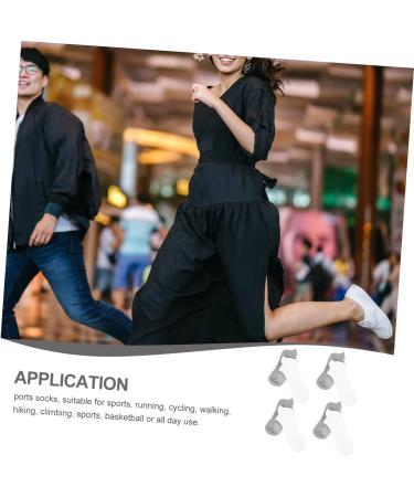 minkissy 4 Pairs Combed Cotton Socks Low-cut Liners Socks Unisex Socks Summer Socks All Season Cotton Socks Breathable Sports Stockings Sports Breathable Stockings Low-cut Liner Socks White Grey 21x5x0.3cm - Buy Online on GoSupps.com