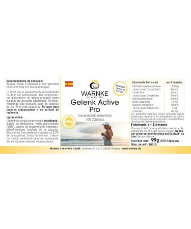 WARNKE VITAL SUBSTANCES Probed capsule high dosage with glucasamine chonroitine & Hyaluronic acid 100 capsule Warnke Vitals German pharmacists qualitia - Buy Online on GoSupps.com