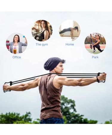 Iyowei Adjustable Chest Expander - Resistance Tapes for Home Fitness Strength Training & Yoga (Black) - Buy Online on GoSupps.com