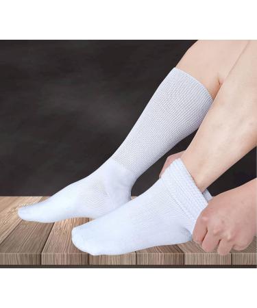DULLEMIX Diabetic Socks - Extra Wide 22'' Non-Binding Calf Sock for Sensitive Swollen Feet - White, CALF1 - Buy Online on GoSupps.com