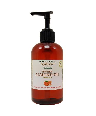 Premium Grade 100% Pure All-Natural Sweet Almond Oil Cold-Pressed Hexane Free Non-GMO: Age Defying Face Moisturizer Anti-Wrinkles & Body Massage Oil Sourced from Mediterranean Organic Farms 8.2oz
