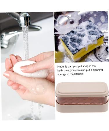 GAXIRE Box Soap Holder Lid Rice Kitchen Soap Case Soap Container Shampoo Small Drainage Shower Plastic Containers Drainer Dish Soap Bar Holder Facial Uk With Cover Pink Travel Abs Bracket Pink 13.5X9CM - Buy Online on GoSupps.com