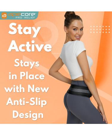 Buy Sacroiliac Hip Belt for Sciatica & Lower Back Pain Relief | Adjustable Grey Hip Brace for Men & Women (32-47 inch - Buy Online on GoSupps.com