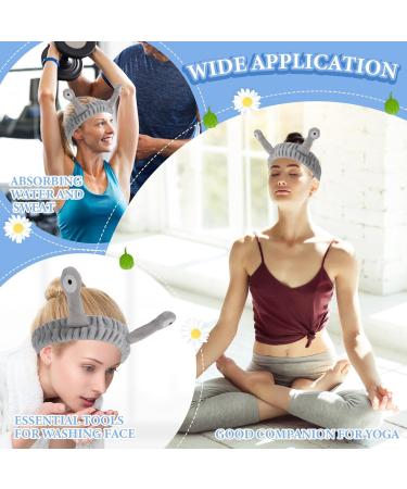 Molain Coral Fleece Face Washing Headband for Women - Cute Elastic Makeup & Spa Hair Band in Gray - Buy Online on GoSupps.com