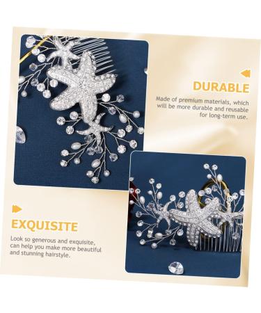 Angoily Starfish Hair Comb Hair Comb Pearl Ornaments Decorative Hair Combs Rhinestone Jewelry Tiara Wedding Hair Accessories for Brides Korean Hair up Pearl (plastic) Banquet - Buy Online on GoSupps.com