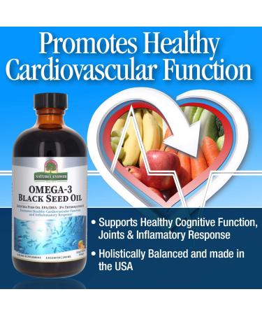 Nature's Answer Omega-3 with Black Seed Oil - 8 fl oz Orange | Premium Fish Oil Supplement - Buy Online on GoSupps.com
