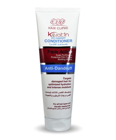 Eva Hair Clinic Keratin Conditioner (7.77 oz / 230 ml) Triple Action Hair Protective Film Former Maintains Hair's Natural Oil To Leave Hair Shiny Silky