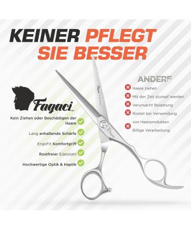 Fagaci Professional Hair Cutting Scissors 7 Inches - 440C Steel Ultra Sharp Hairdressing Shears for Precision Cutting - Buy Online on GoSupps.com