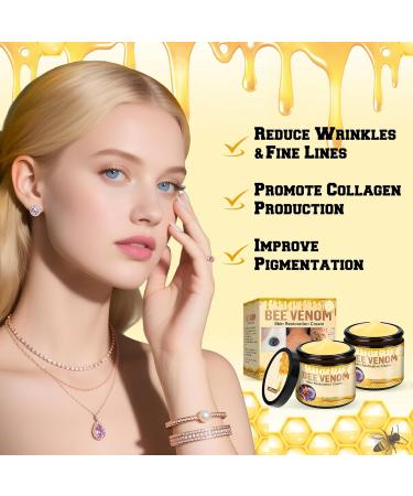 2PCS Bee Venom Skin Restoration Cream Bee Venom Treatment Cream Skin Treatment for Firming Wrinkle Reduction & Moisturizing Suitable for All Skin Types - Buy Online on GoSupps.com