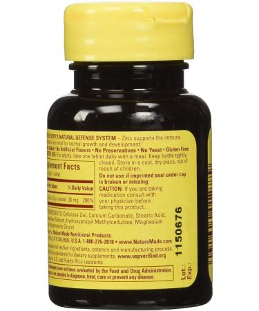 Nature Made Zinc 30mg Tablets - 100 Count - Buy Online on GoSupps.com