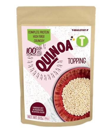Puffed Quinoa Cereal + Nothing – Vegan – Gluten Free – Non-GMO – [9 oz] Try Quinoa Pops as Snacks – Cereal – Salad Topper for Sustainable Energy – Crunchy Quinoa is Good Mood Food – by Wholefort Unflavored 9 Ounce (Pack of 1)