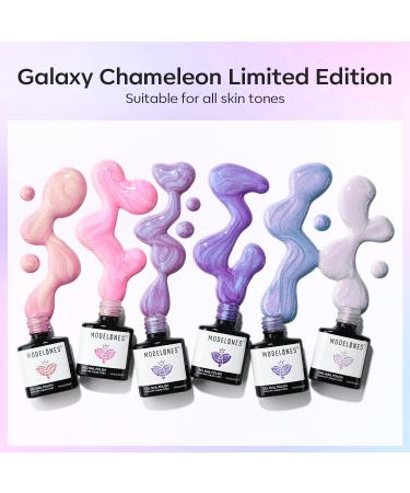 Modelones Gel Nail Polish 6 Colors Shimmer Pearl White Pink Purple Mermaid Nail Drawing Glitter Gel Polish Soak Off Led Summer Nail Gel Swirl Shell Thread Effect DIY Mani Gift with Dotting Pen Pearl Purple - Buy Online on GoSupps.com