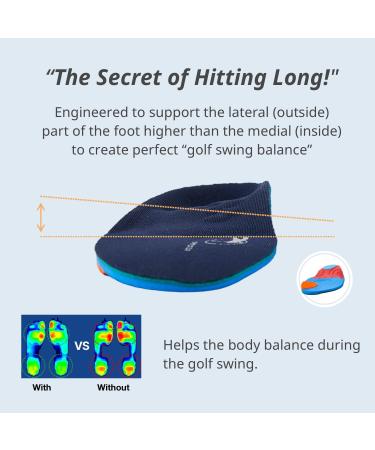 VALENSALUCCI Pro Golf Insoles - Arch Support for Professional Golf Shoes | Orthotic Insoles for Flat Feet | Secret Angle Technology for Distance Increase | Size M (Men 6.5-8 / Women 7.5-9) - Buy Online on GoSupps.com
