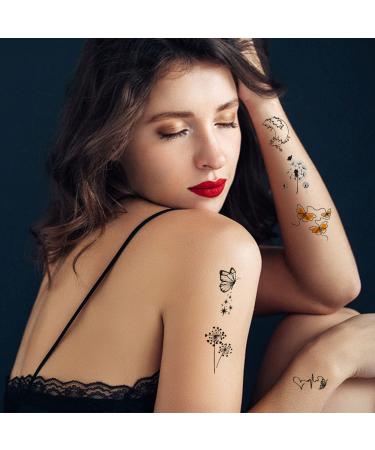 15 Sheets Butterfly Flower Temporary Tattoos - 100pcs Waterproof Fake Stickers for Women and Girls - Buy Online on GoSupps.com
