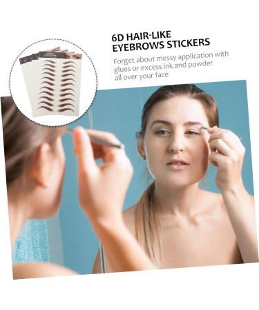 FOMIYES 20 Sheets Waterproof Eyebrow Stickers Temporary Eyebrow Tattoos Brown 6d Hair-like Eyebrows Stickers - Buy Online on GoSupps.com