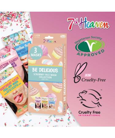 7th Heaven Be Delicious Face Mask Set (3 Scrummy Face Masks - Birthday Cake Cotton Candy Marshmallow Fluff). Moisturising Skincare Set Vegan Pamper Gifts for Women - Genuine 7th Heaven Face Masks - Buy Online on GoSupps.com