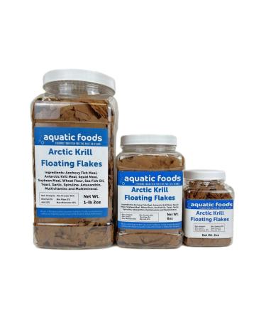Aquatic Foods Inc. Arctic Krill Flakes which Contain Natural Carotenoids & Astaxanthin That Will Enhance The Vibrant Colors of Fish for All Tropical and Marine Fish...WL 1-lb 2oz Lg Jar 1.13 Pound (Pack of 1)