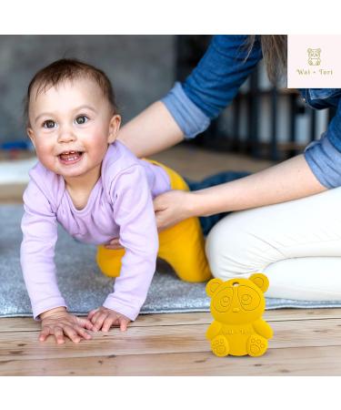 Wai + Tori Silicone Panda Teething Toy - Food Grade, BPA Free Teether for Babies | Perfect Baby Gift for Boys and Girls, Baby Shower/Birthday Gift - Buy Online on GoSupps.com