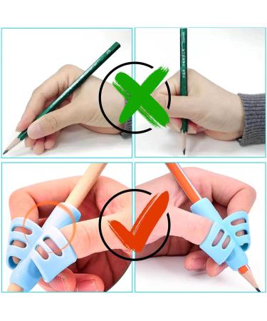 Teksome Pencil Gripper for Children | 5 Ergonomic Rubber Finger Handles | Improve Handwriting & Correct Grip | International Shipping Available - Buy Online on GoSupps.com