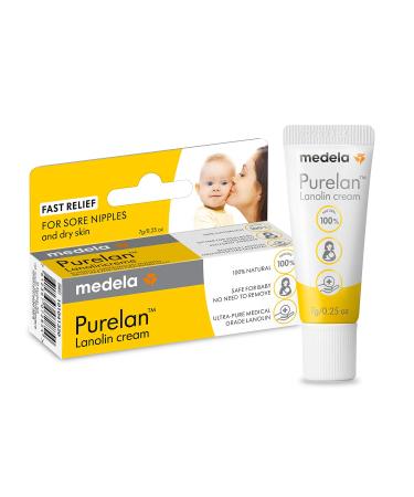 Medela Purelan 7g Lanolin Cream Fast Relief for Sore and Dry Skin 100% Natural Hypoallergenic