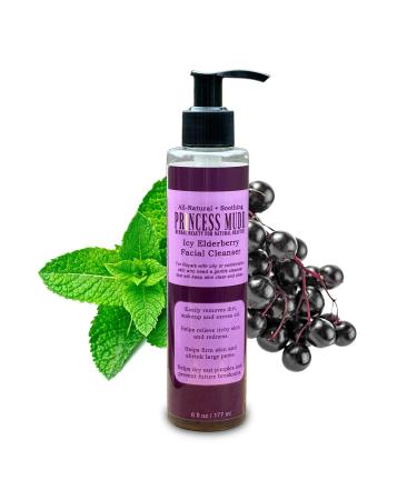 Princess Mudd Icy Aloe Vera Face Wash with Elderberry and Witch Hazel | Hydrating Skin Cleanser with Cooling Effect - 6 fl oz