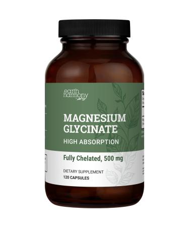 Chelated Magnesium Glycinate 500mg - High Absorption Magnesium Supplement for Women and Men Magnesium Pills Magnesium Capsules - Heart Nerve and Bone Support (120 Capsules)