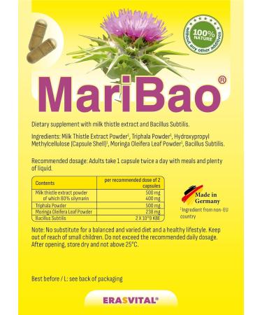 Liver Treatment 60 Capsules with Milk Thistle Extract Triphala and Bacillus Sutbtilis. Vegan. Pure Active Ingredients Without additives. - Buy Online on GoSupps.com