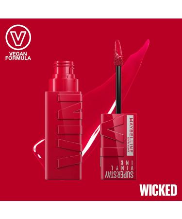Maybelline New York Super Stay Vinyl Ink Liquid Lipstick No. 50 Wicked - 16 Hours Hold Shiny Finish | 4.2 ml  - Buy Online on GoSupps.com