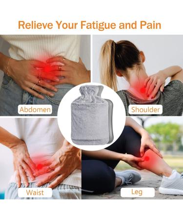 PVC 2L Hot Water Bottle with Hand Pocket - Grey Cover for Warmth and Pain Relief | Ideal for Women, Seniors & Children - Buy Online on GoSupps.com