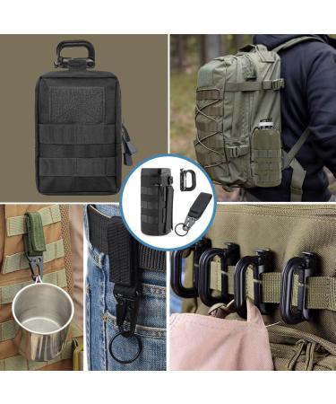 Mucher 3 Pack Tactical Hip Pockets - Molle Bags for Outdoor Hiking Hunting & Camping - EDC Utility Bellbags with Hooks & Key Rings (Black) - Buy Online on GoSupps.com