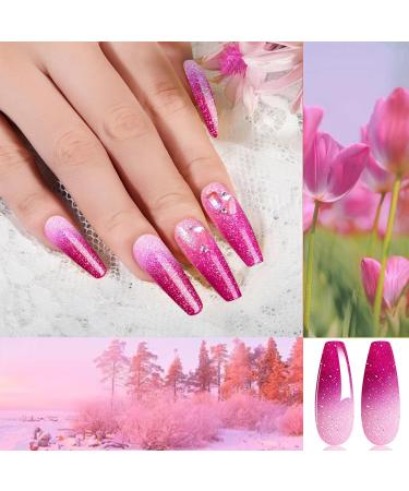 Honey Joy Color Changing Dip Powder Nail Kit - 6 Colors Summer Glitter Pink Dipping Set for DIY Manicure - No Need for Nail Lamp - Perfect Gift for Women - Buy Online on GoSupps.com