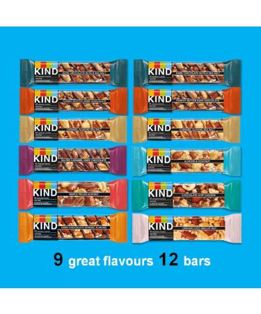 KIND Core Variety Pack Gluten Free High Fibre No Artificial Flavours Colours or Preservatives 12 x 40g bars - Buy Online on GoSupps.com