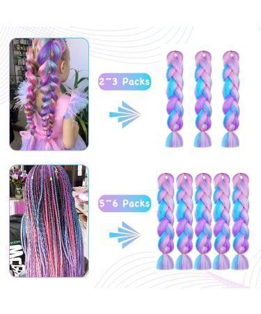 Benaewa Hair Braids Extensions Coloured Braiding Wig for Kids Women 4 Tone Mermaid Hair - Buy Online on GoSupps.com